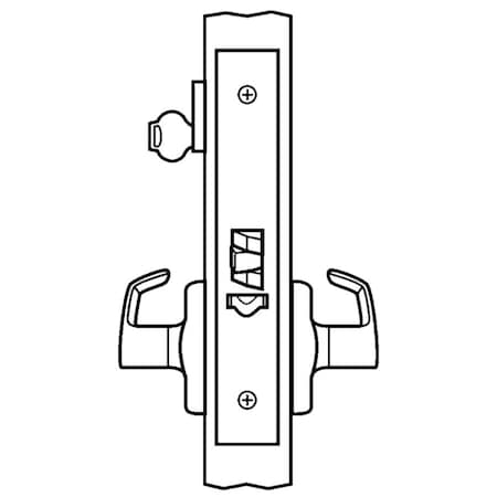 Corbin Russwin Storeroom or Closet Mortise Lock, NS Lever, N Escutcheon, Satin Chrome ML2057 NSN 626